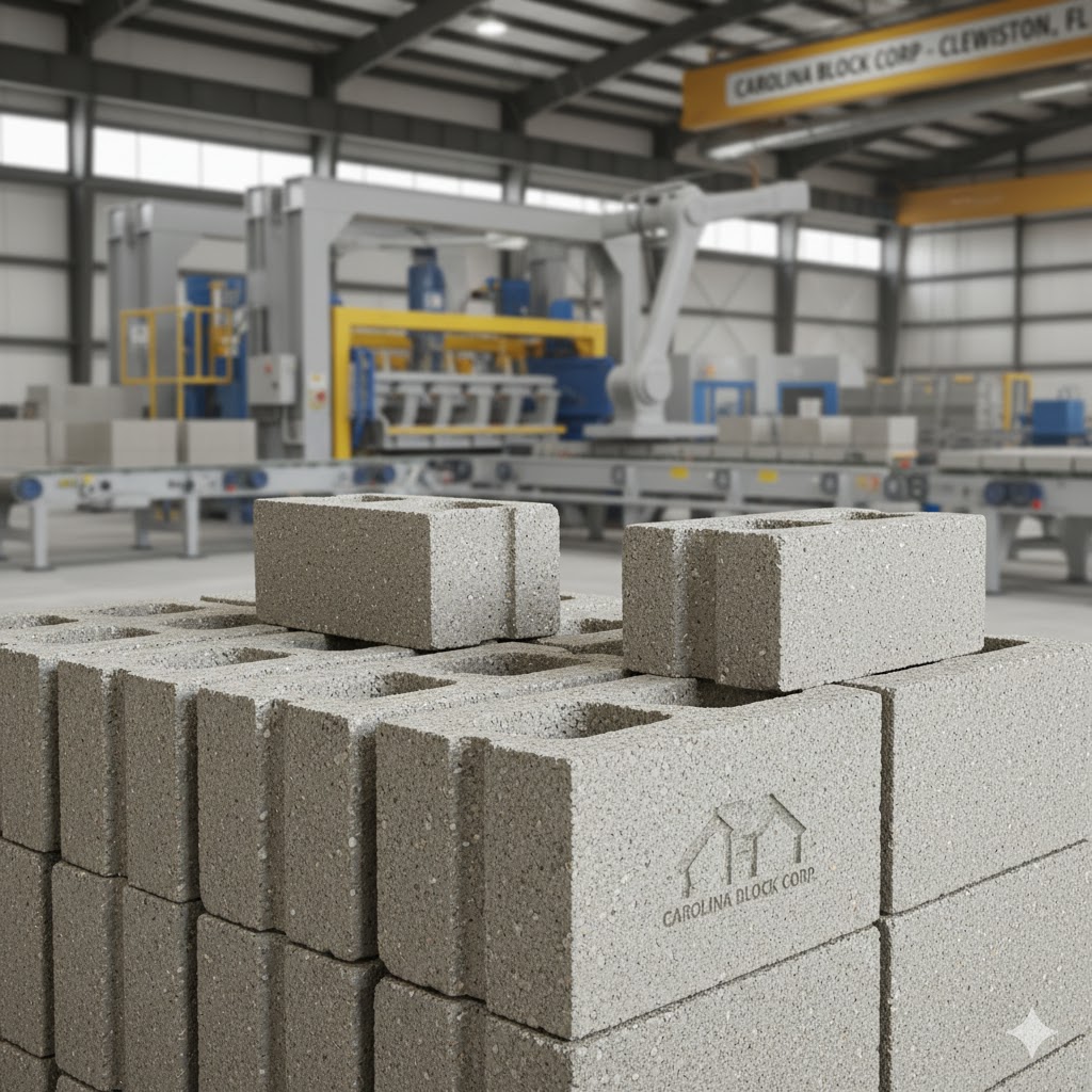 Concrete block manufacturing